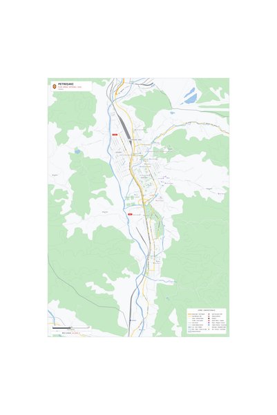 OEM Harta decorativa pentru perete Petroșani, Stil Vibrant, 90x125 cm, PVC re...