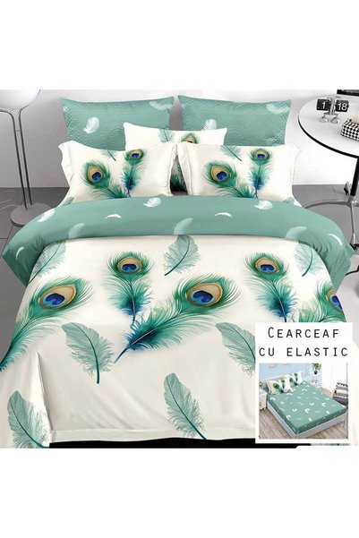 Patul Bubmac Finet Linen, Sulphur, Double Bed, 2 Persons, Stretchy Sheet, 6 P...
