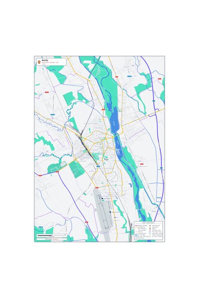 OEM Harta decorativa pentru perete Bacău, Stil Modern, 90x125 cm, PVC reziste...