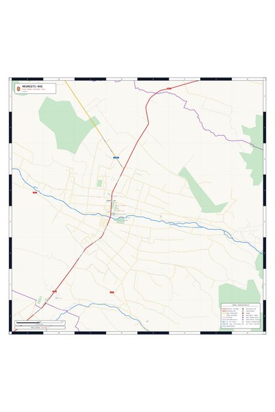 OEM Harta decorativa pentru perete Negrești-Oaș, Stil Clasic, 125x125 cm, PVC...