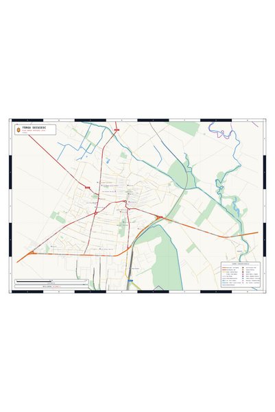 OEM Harta decorativa pentru perete Târgu Secuiesc, Stil Clasic, 100x70 cm, PV...
