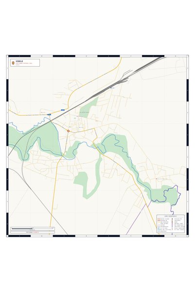 OEM Harta decorativa pentru perete Videle, Stil Clasic, 125x125 cm, PVC rezis...