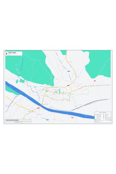 OEM Harta decorativa pentru perete Târgu Neamț, Stil Modern, 100x70 cm, PVC r...