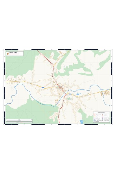 OEM Harta decorativa pentru perete Târgu Lăpuș, Stil Clasic, 125x90 cm, PVC r...