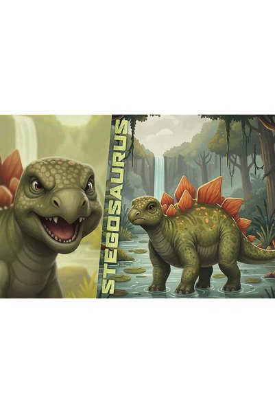 Trefl Puzzle 100 familia treflik dino world stegosaurus