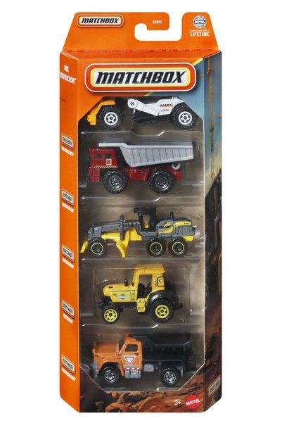 mattel Matchbox set 5 masinute metalice construction scara 1 la 64