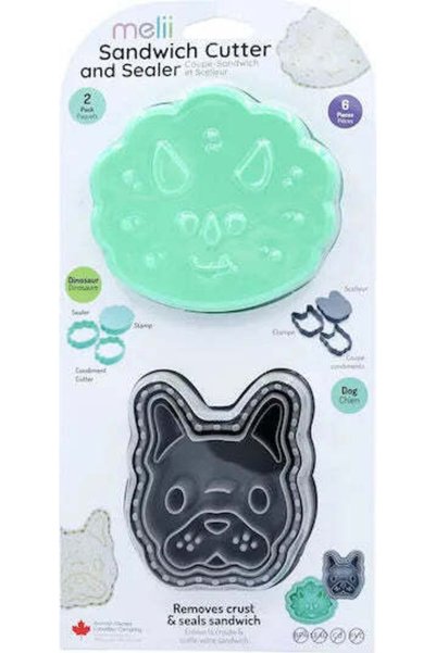 Melii 3 in 1 forme animale pentru sandwich, melii, dinozaur si bulldog