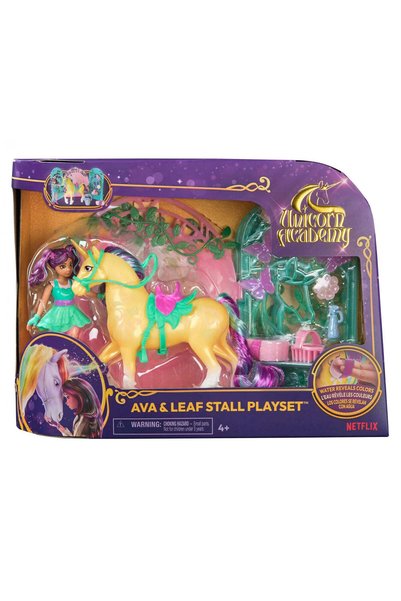 Spinmaster Unicorn academy set papusa ava si unicornul leaf cu accesorii