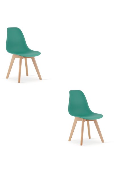 Oskar KITO Scaun de dining din polipropilenă, verde, set de 2, picioare