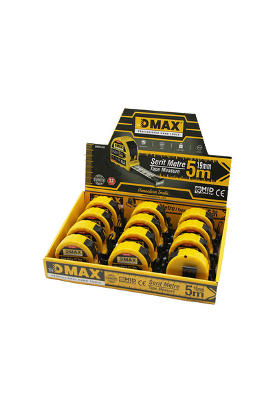 DMAX DMX-4746 Μετρητής με φρένο από χάλυβα 5 m x 19 mm, συσκευασία των 12 τεμ...