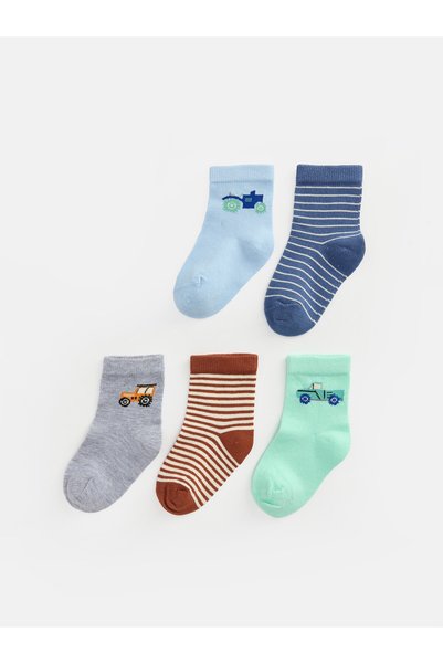 LC Waikiki Blue-Patterned 5-Pack of Boys' Baby Socks—The NEVAVM Difference