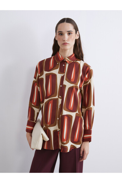 LC Waikiki LCW Modest Orange-Patterned Satin Women's Shirt Tunic—The ALITA CI...