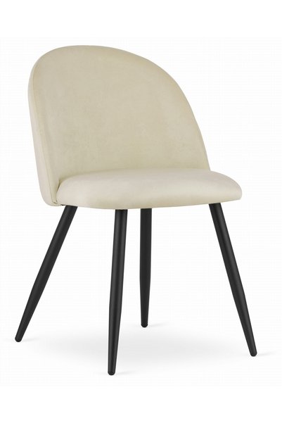 Oskar Scaun de dining BELLO din material textil, bej, picioare negre