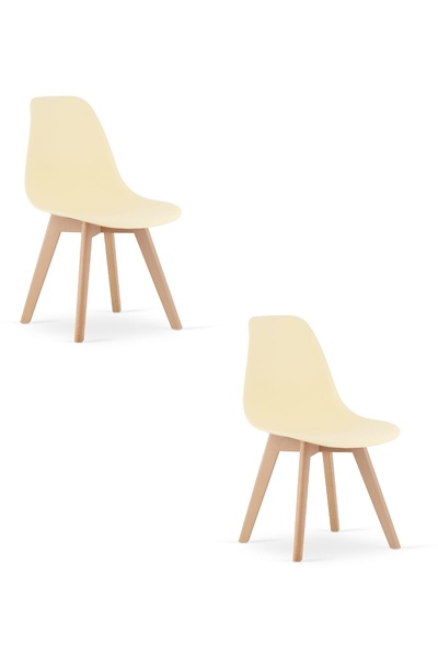 Oskar KITO Scaun de dining din polipropilenă, crem, set de 2