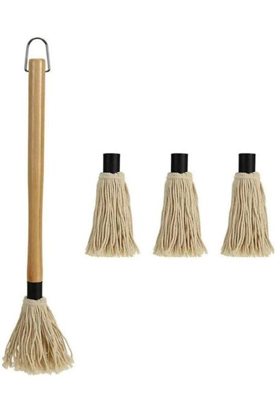 Yelajoy BBQ Basting Mop, Sauce Brush Set with Replacement Heads, Long Detacha...