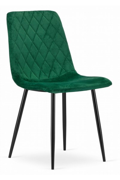 Oskar Scaun de dining din catifea TURIN, verde închis, picioare negre
