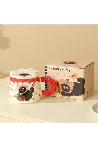 Generic Cute Cat Ocean Graffiti Mug Office Large Capacity Water Cup with Lid ...