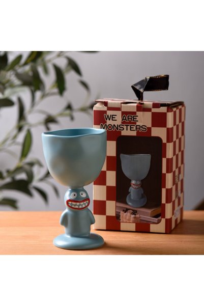 Generic Creative and Cute 3D Clay Monster-Shaped Hand-Painted Goblet, High-Va...
