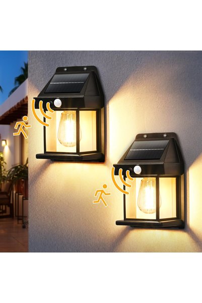 GIGALUMI Solar Wall Lights Outdoor, Dusk to Dawn Motion Sensor Lights Waterpr...