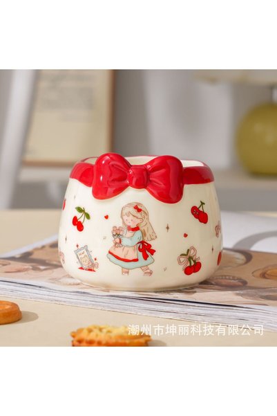 Generic Fairy Tale Girl Bow Ceramic Cup Cute Girly Heart Mug Cartoon Creative...