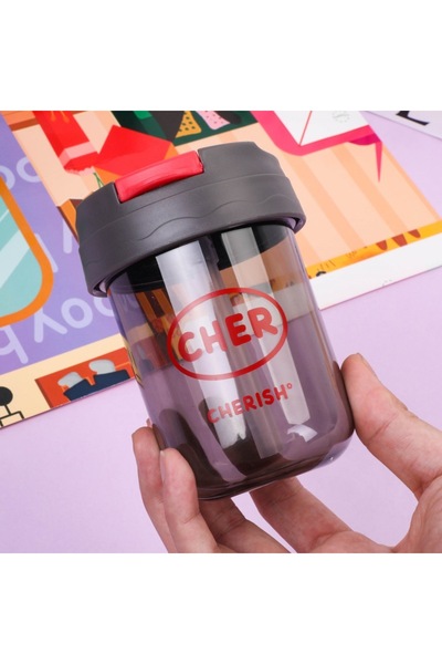 Generic كوب بلاستيكي صغير جديد للأطفال والطلاب، كوب محمول بقاعدة شفط، هدية لط...