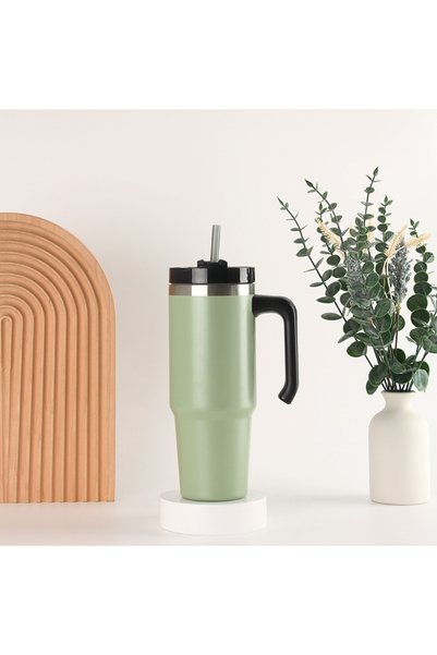 Generic Cross-Border 30oz Stainless Steel Car Cup Outdoor Cup with Straw Hand...