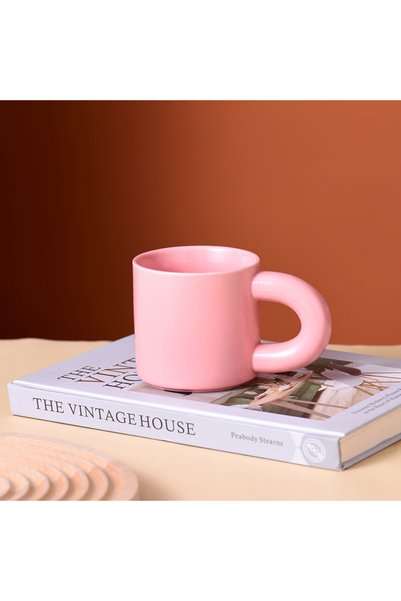 Generic Ins Chubby Handle Mug Creative Ceramic Water Cup Niche Coffee Cup for...