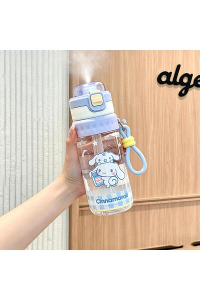 Generic كوب رش ماء كرتوني لطيف، كوب شرب مزدوج بفتحة شفاطة محمول من التريتان ب...
