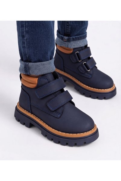 PATİK BEBE BOYS' NAVY BLUE Orthopedic-Supported, Non-Slip Sole, VELCRO-CLOSUR...