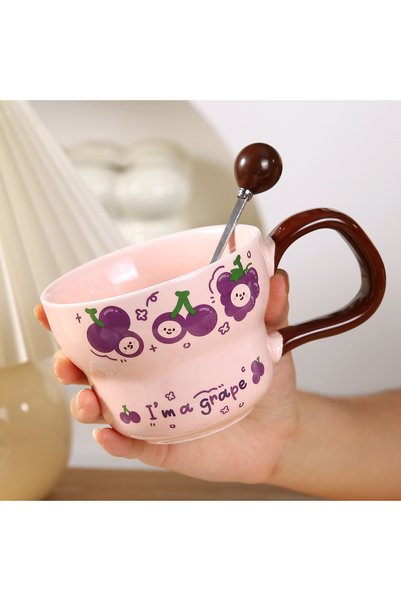 Generic Fruit Mug, Good-Looking Couple Breakfast Drinking Cup, Cute Milk Cup,...