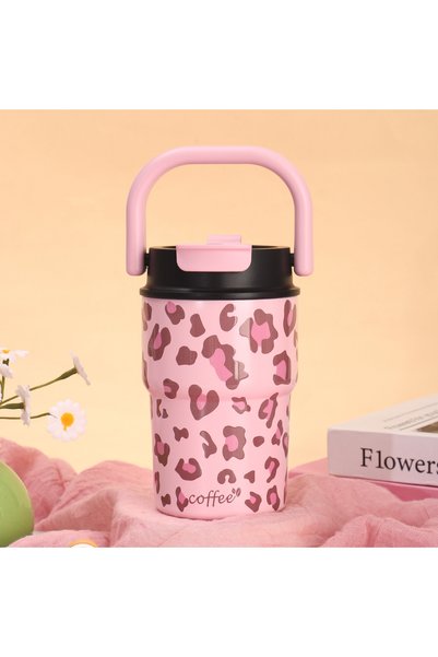 Generic كوب عازل جديد من الفولاذ المقاوم للصدأ 316 بتصميم جذاب وطبعة فهد، متع...