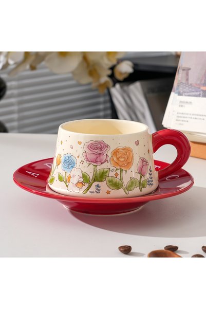 Generic Highly Aesthetic and Exquisite French-Style Ceramic Coffee Cup and Sa...