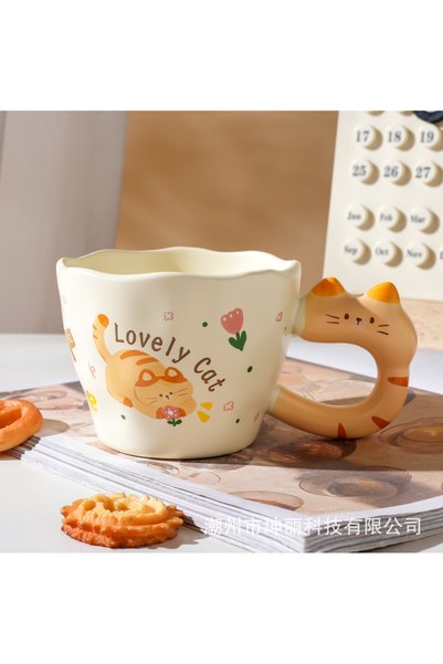 Generic Cute Cat Ceramic Water Cup, Mug for Drinking Water, Creative Househol...