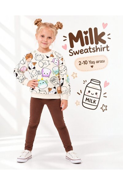 SeaBubbles Girls' Sweatshirt with Milk Print