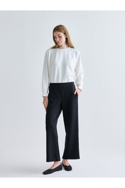 LC Waikiki LCW Grace Black Straight-Leg Standard & Regular Wide-Leg Women's P...