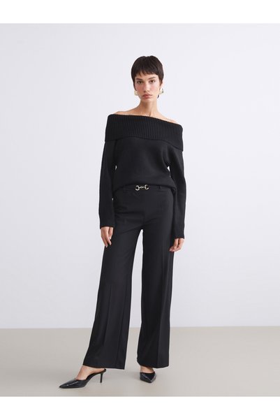 LC Waikiki LCW Vision Black Polyviscose Straight-Leg & Slim-Fit Narrow-Legged...