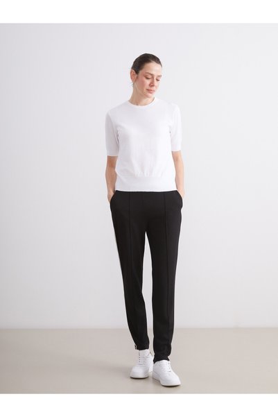 LC Waikiki LCW Grace Black Ponte Solid Standard & Regular narrow leg women's ...