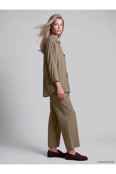 LC Waikiki LCW Vision Khaki Solid Loose & Wide-Leg Women's Pants, with the AL...