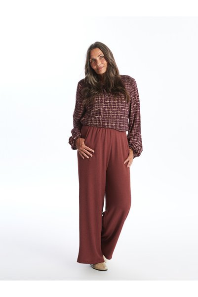 LC Waikiki LCW Grace Pink Solid Standard & Regular Wide-Leg Women's Pants, wi...