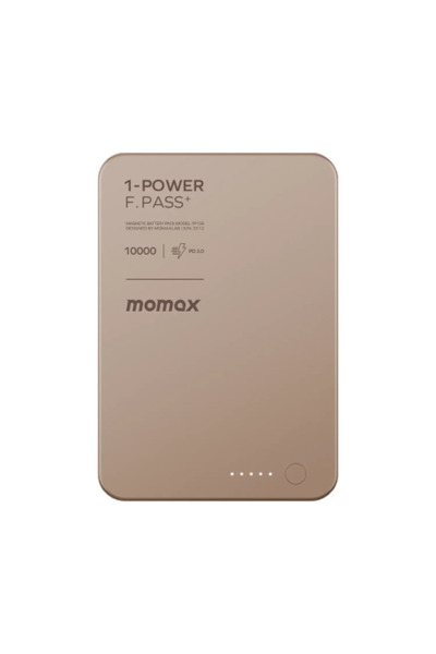Momax Momax 1-Power F.Pass+ Magnetic Battery 10000Mah with Usb-C Cable — Sand