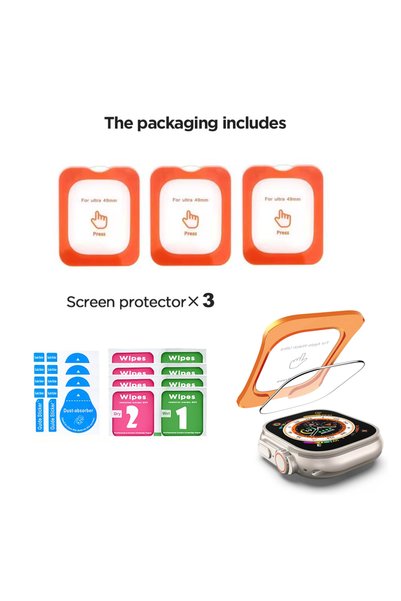 Choice For Apple Ultra 49mm 3PCS Tempered Glass For Apple Watch Ultra 1/2/3 4...