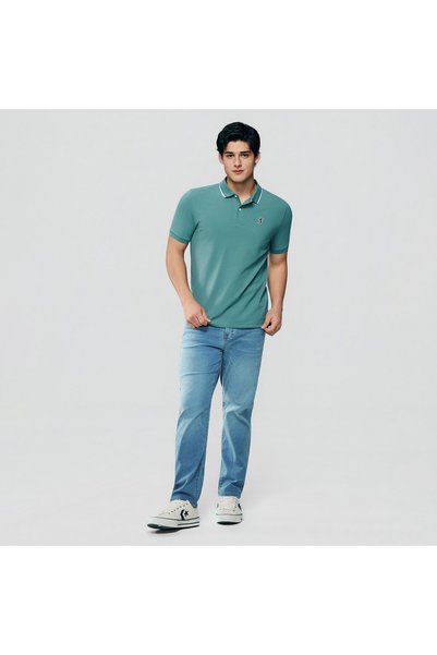 Giordano بولو رجالي بقصة ضيقة مع تطريز