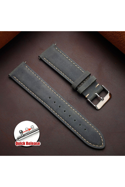 Choice 18mm Gray Cowhide Watch Strap 14mm 16mm 18mm 20mm 22mm 24mm Vintage Da...