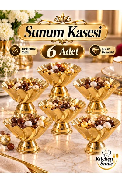 Kitchen Smile Metal Dekoratif Dalga Makaronluk Lokumluk Drajelik 6 Adet