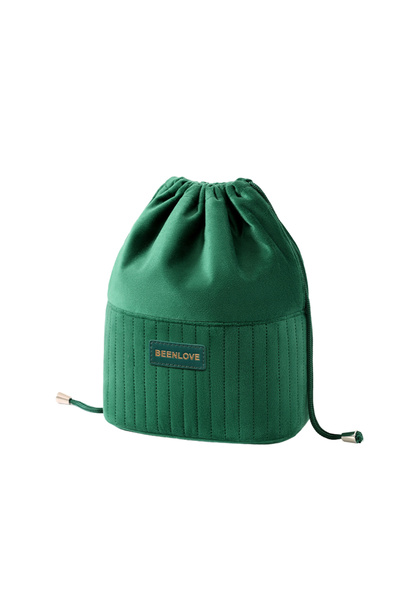 Choice Green Large Capacity Velvet Cosmetic Bag Portable Multifunctional Trav...