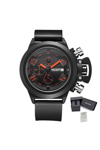 Choice black MEGIR Outdoor Sport Men Watches Chronograph Waterproof Clock Lar...