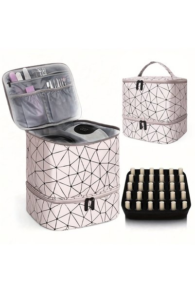 Choice Pink Cross-Border Large-Capacity Cosmetic Bag, High-End PVC Portable W...