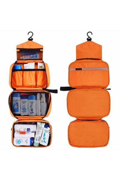 Choice orange Hanging Men's Toiletry Bag Large Waterproof Cosmetic Bags Trave...
