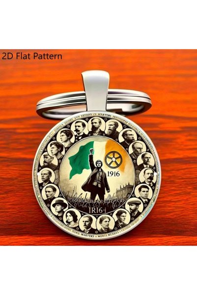 Choice 1pc 1916 Irish Seal Keychain – 2D Zinc Alloy Car Gift for Halloween Ch...