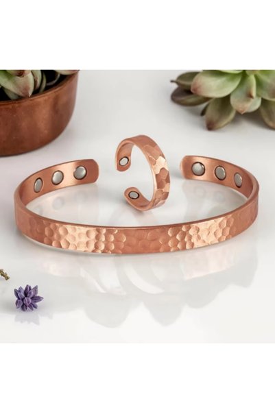 Choice CSSZTZ-CW Magnetic Copper-plated Jewelry-Setl Adjustable Vintage Brace...